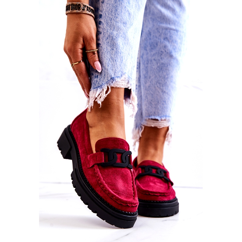 PL5 Mocasines De Ante Con Decoración La.Fi Fucsia Laurene rojo rosa azul 2