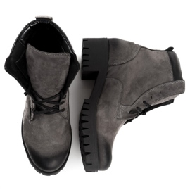 Vinceza Botas con cordones y protector gris 10