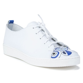 Filippo 10102 Zara Zapatos Blancos + Estampado Azul 1