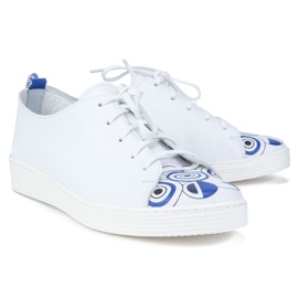 Filippo 10102 Zara Zapatos Blancos + Estampado Azul 2