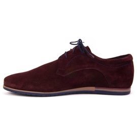 Zapatos Filippo 731 Bordo terciopelo con perforación rojo 4