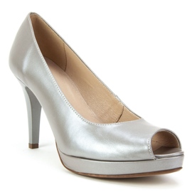 Filippo 749 Pearl mimosa 7 zapatos de salón grises plata 1