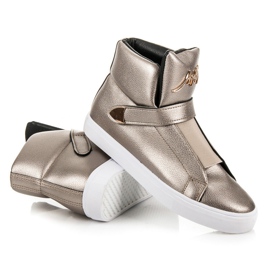 Deportivas altas con velcro gris amarillo multicolor 6