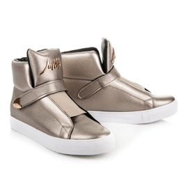 Deportivas altas con velcro gris amarillo multicolor 5