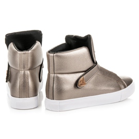 Deportivas altas con velcro gris amarillo multicolor 4