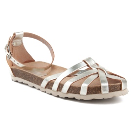 Sandalias Filippo Villa-011 Cristal Platino plata 1