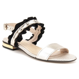 Sandalias Filippo 500 Negro / Oro dorado 1