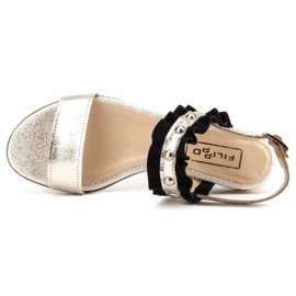 Sandalias Filippo 500 Negro / Oro dorado 3