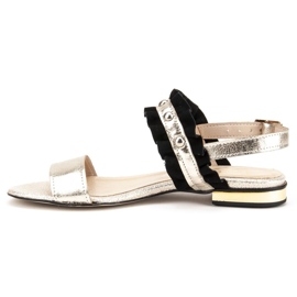 Sandalias Filippo 500 Negro / Oro dorado 5