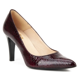 Zapatos de salón Filippo F155 Bordo Cocodrilo rojo 1