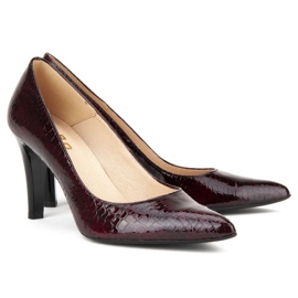 Zapatos de salón Filippo F155 Bordo Cocodrilo rojo 2