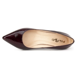 Zapatos de salón Filippo F155 Bordo Cocodrilo rojo 3