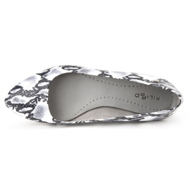 Zapatos Filippo 00873-62/00-5 Serpiente Blanco y Negro gris 3