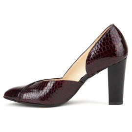 Zapatos de salón Filippo F280 Bordo Cocodrilo rojo 5