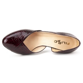 Zapatos de salón Filippo F280 Bordo Cocodrilo rojo 6