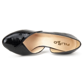 Zapatos De Salón Filippo F280 Cocodrilo Negro 6