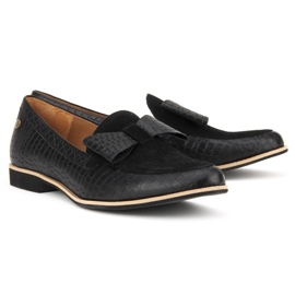 Filippo 04099-61 / 00-1 Zapatos de cocodrilo negro 2