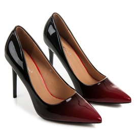 Belle Women Tacones lacados ombre negro 5