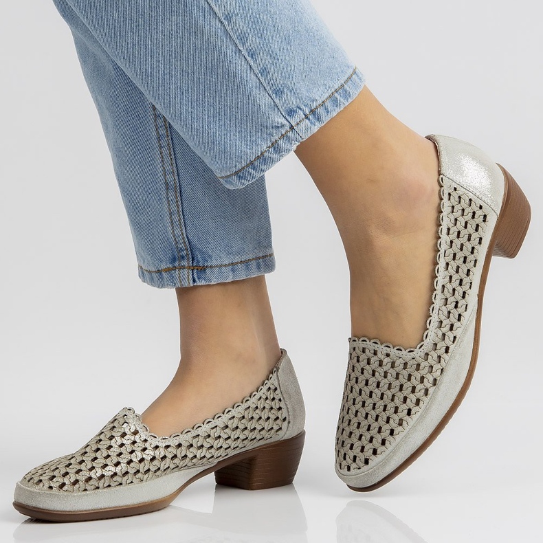 Zapatos de cuero Filippo DP748/20 Si plata 2