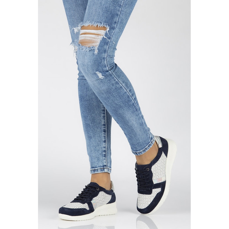 Zapatos Filippo DP1389 / 20 Wh Nv Blanco Azul marino amarillo 1