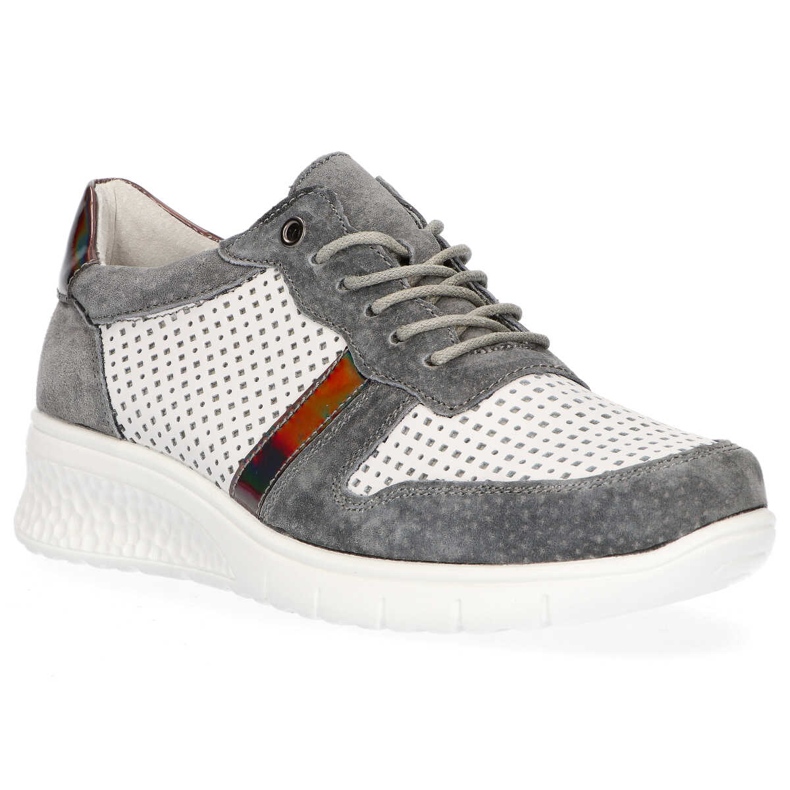 Zapatos de cuero Filippo DP1389 / 20 Wh Gr Gris blanco amarillo 2