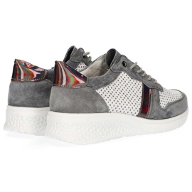 Zapatos de cuero Filippo DP1389 / 20 Wh Gr Gris blanco amarillo 6
