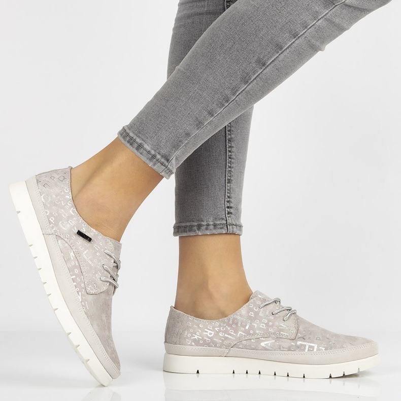 Zapatos de piel Filippo DP1383 / 20 Gr gris beige rosa 1