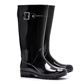 Botas de agua con hebilla desmontable negro 8