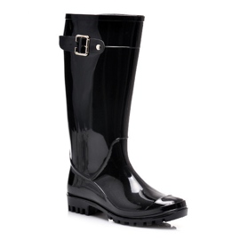 Botas de agua con hebilla desmontable negro 6