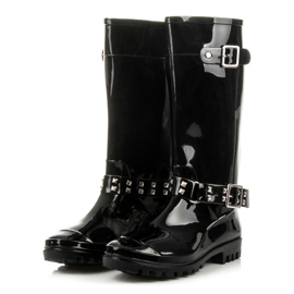 Botas de agua con hebilla desmontable negro 1