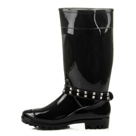 Botas de agua con hebilla desmontable negro 2