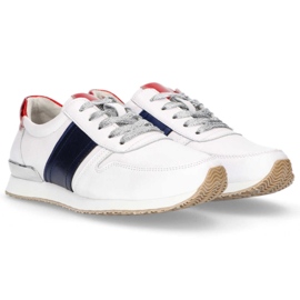 Zapatos de cuero Filippo DP1265 / 20 Wh Nv blanco azul marino amarillo 5