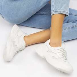 Zapatillas de cuero Filippo DP1410 / 20 Wh blanco 5