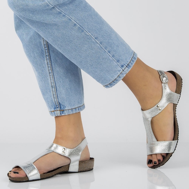 Sandalias Filippo DS1271/20 Si plata gris 2