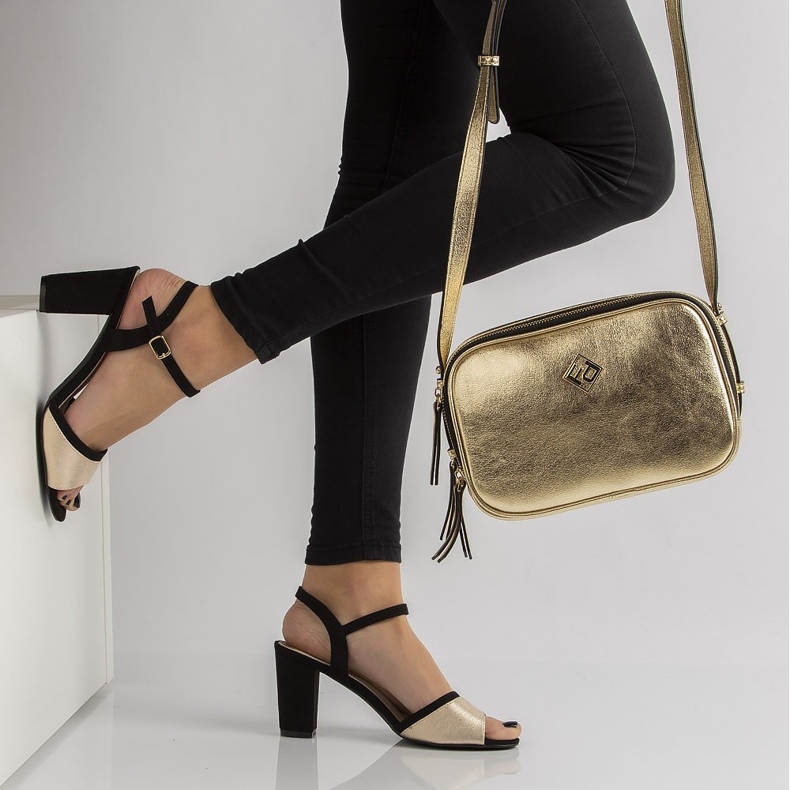 Sandalias Filippo DS777 / 20 Bk Go Black Gold negro dorado 1