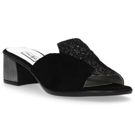 Pantuflas Filippo 1442 Lentejuelas Ante Negro 4