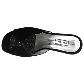 Pantuflas Filippo 1442 Lentejuelas Ante Negro 8