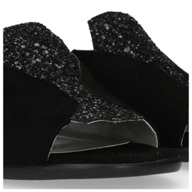 Pantuflas Filippo 1442 Lentejuelas Ante Negro 2