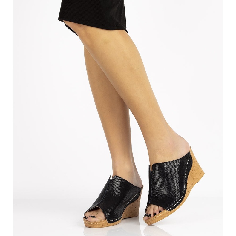 Zapatillas de piel Filippo DK786/20 Bk negro 1