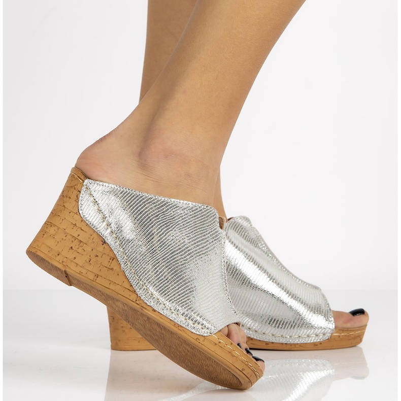 Zapatillas de cuero Filippo DK786 / 20 Si plata 1