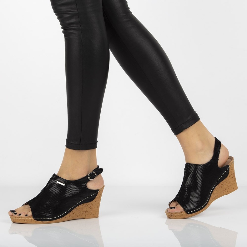 Sandalias de piel Filippo DS784/20 Bk negro 1