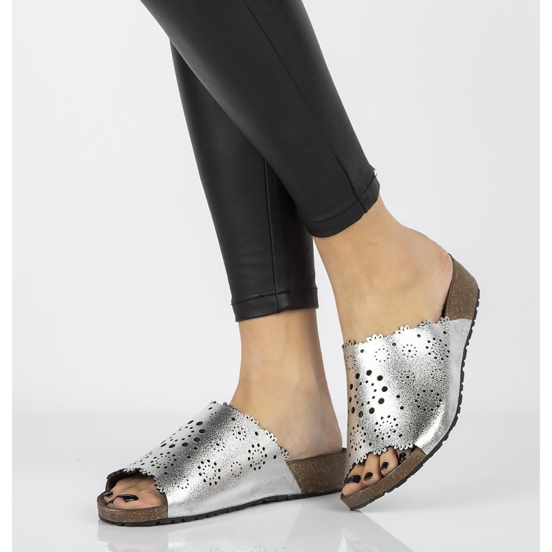 Babuchas de piel Filippo DK1270/20 Si plata 1