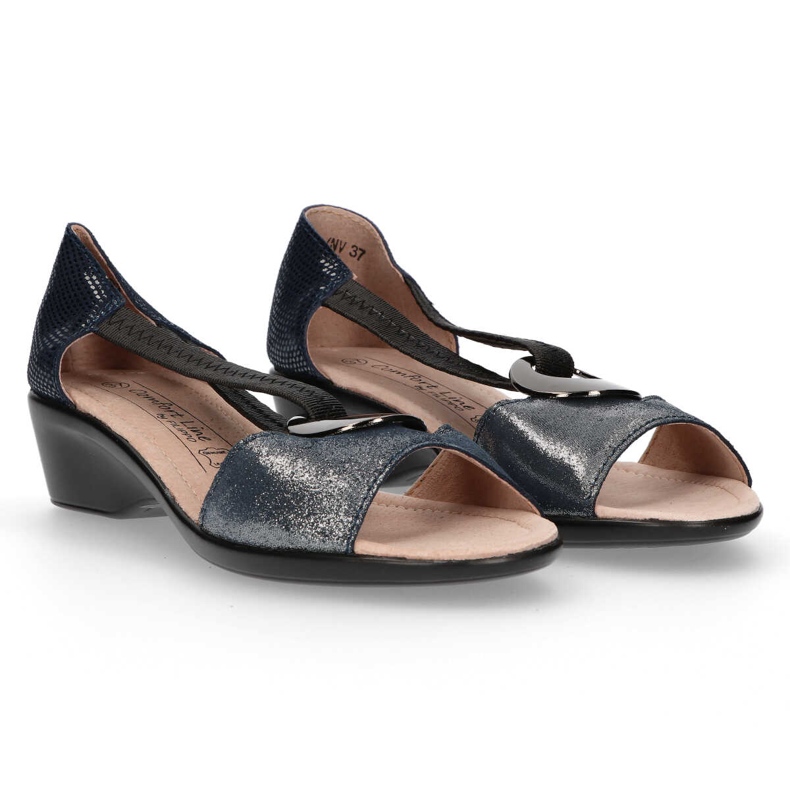 Sandalias de piel Filippo DS096/17 Sl Nv plata negro azul marino 1