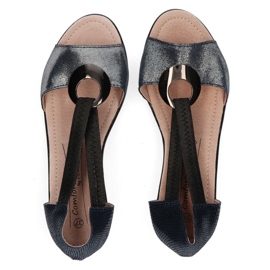 Sandalias de piel Filippo DS096/17 Sl Nv plata negro azul marino 2