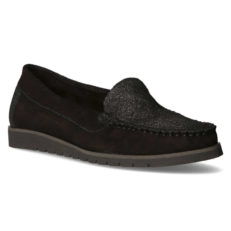 Mocasines Filippo 10065 negro + brillo plata 1