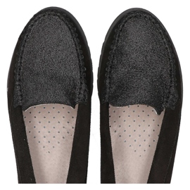 Mocasines Filippo 10065 negro + brillo plata 6