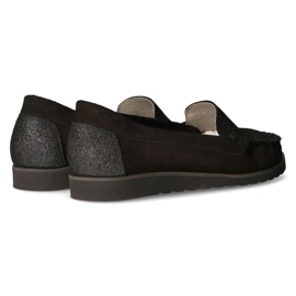 Mocasines Filippo 10065 negro + brillo plata 7