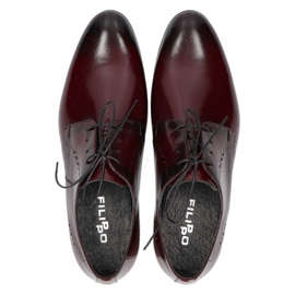 Zapatos Filippo 1327 burdeos K-62 rojo 3