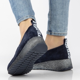 Zapatillas de cuero Filippo DP1500 / 20 Nv T azul marino 4