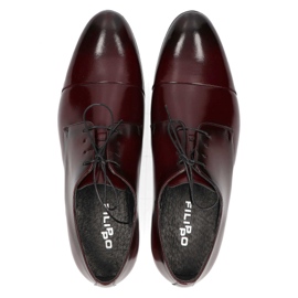 Zapatos de piel Filippo 1331 burdeos rojo 3